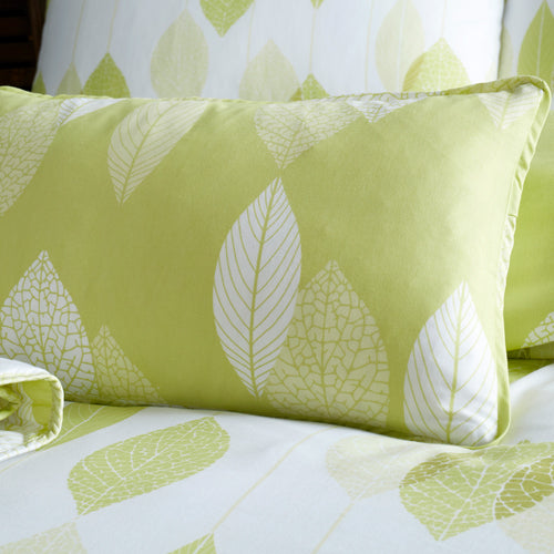 Etched Leaves Green Boudoir Cushion