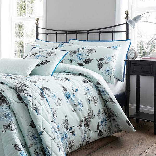 Rosina Duck Egg Duvet Set - Single