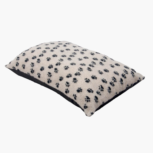 Fleece Paw Print Pet Bed