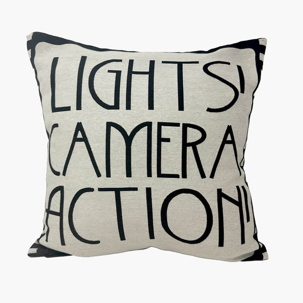 Woven Lights Camera Action Movie Cushion Cover | 45cm x 45cm