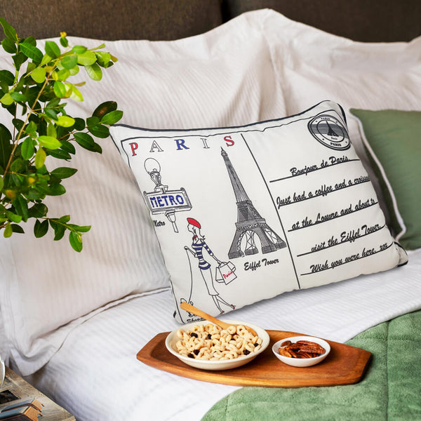 Postcard From Paris Rectangle Cushion