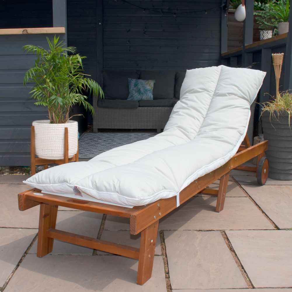 Sun Lounger Topper Cushion Pad Grey Lancashire Textiles